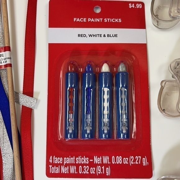 Michaels 4th of July Craft Ribbon Wands Flashing Star Glasses Earrings Bundle - Picture 4 of 16